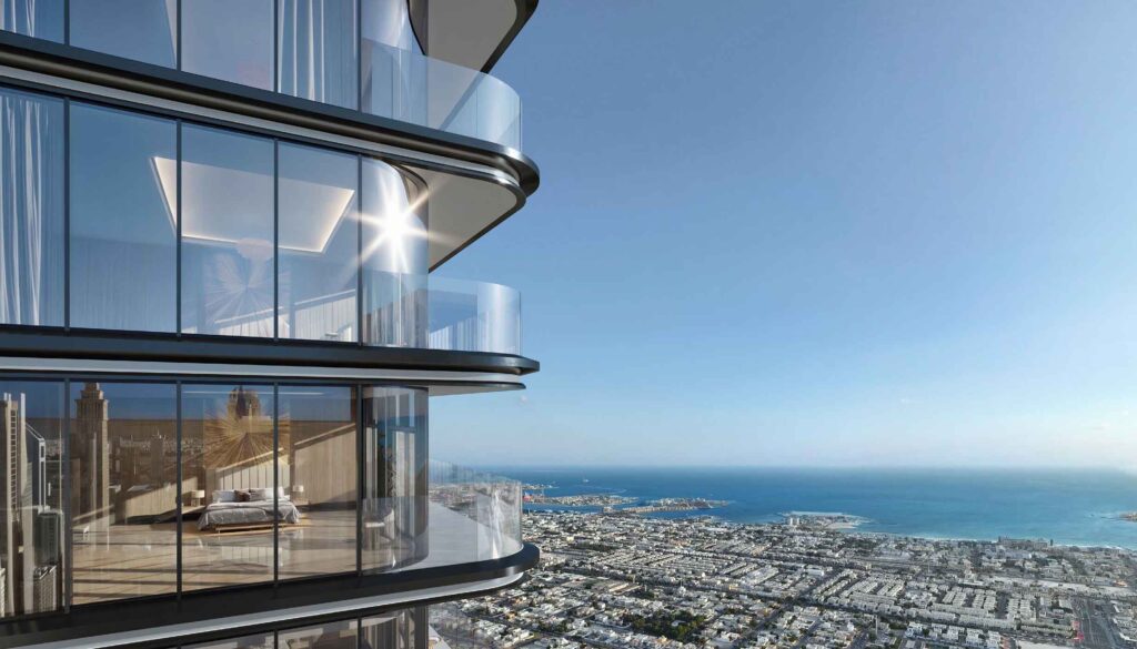 Trump International Hotel & Tower Dubai exterior view along Sheikh Zayed Road