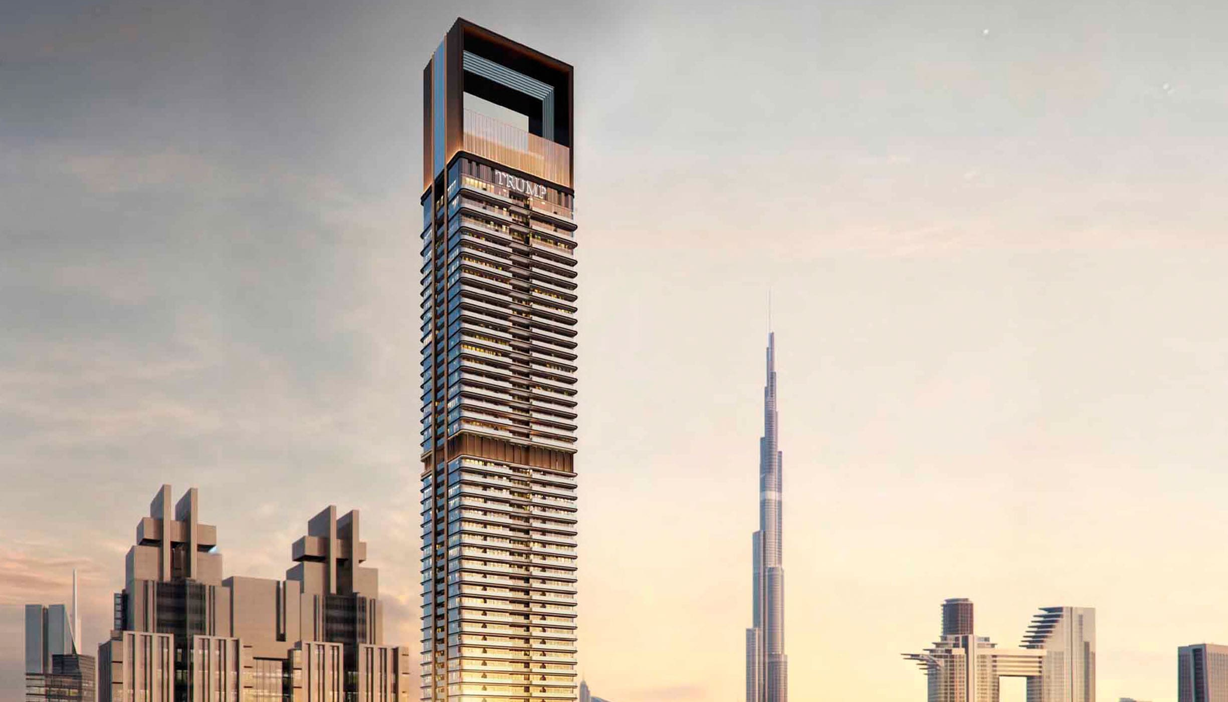 Trump International Hotel & Tower Dubai exterior view along Sheikh Zayed Road